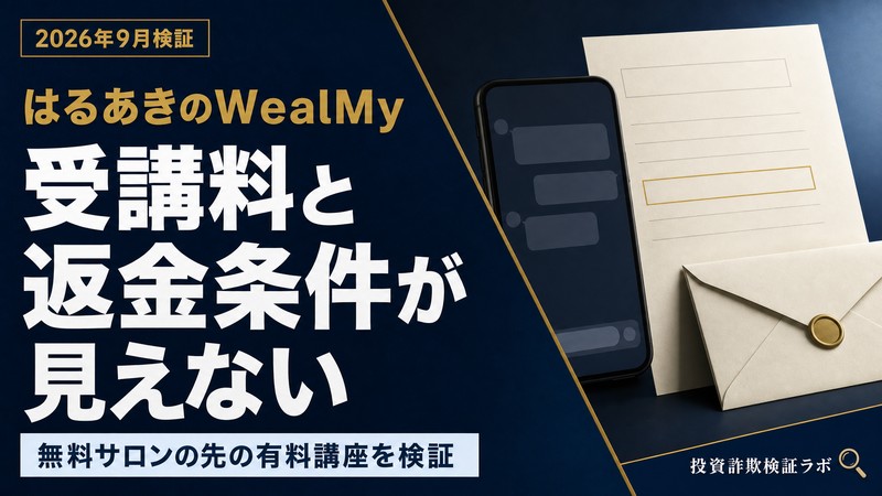 「受講料と返金条件が見えない」と書かれた検証記事のサムネイル画像